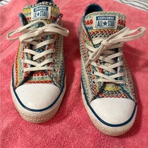 Converse All Start Multicolor Textile Knit Sneakers Sz 10 Rainbow